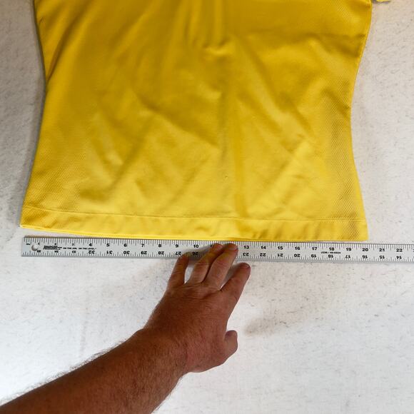 Nike Golf Fit Dry 1/4 Zip Polo Woman L 12-14 Wicking Yellow PASTEL Golf Resort - Picture 9 of 12